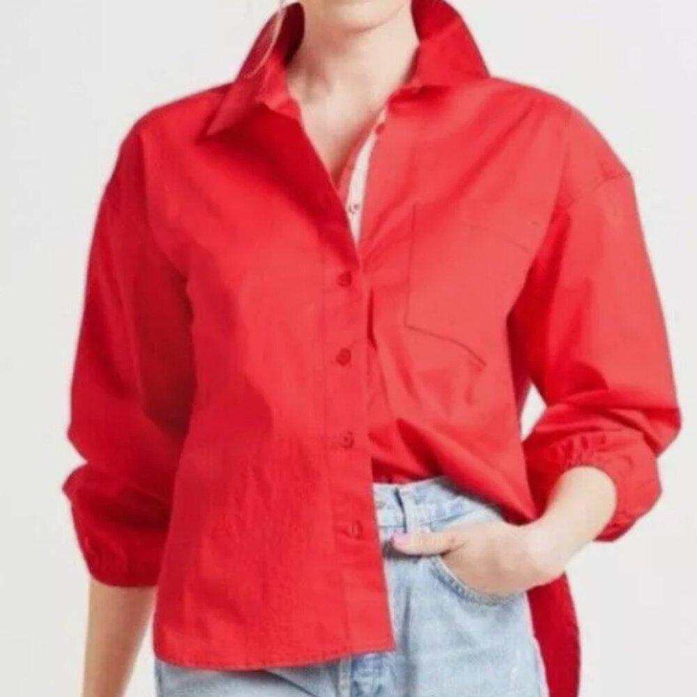 NWT Sundry for Evereve Saturday poplin shirt M / L